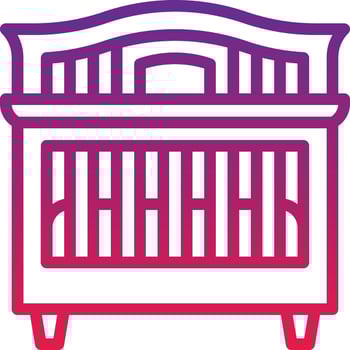 crib bed cradle baby accessories - gradient icon vector