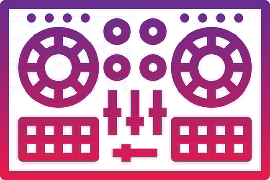 dj controller music musical instrument - gradient icon vector