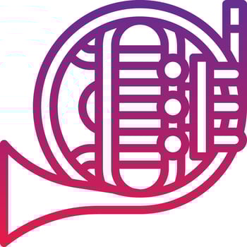 french horn music musical instrument - gradient icon vector