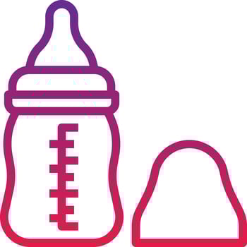 feeding bottle milk nursing baby accessories - gradient icon vector