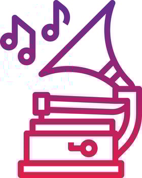 gramophone music musical instrument - gradient icon vector