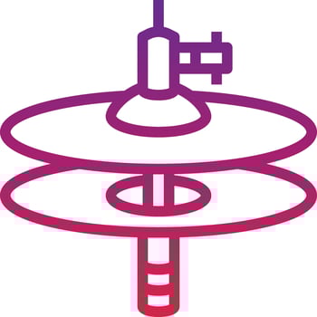 hi hat music musical instrument - gradient icon vector