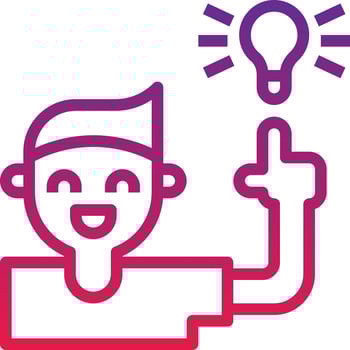 idea creative lightbulb avatar - gradient icon vector