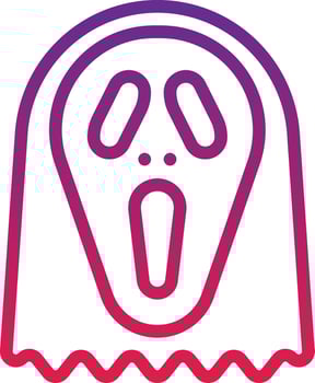 mask ghost scream hallow halloween - gradient icon vector