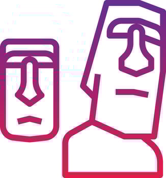 moai statue easter island landmark - gradient icon vector