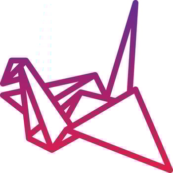 origami paper bird japan japaneses - gradient icon vector