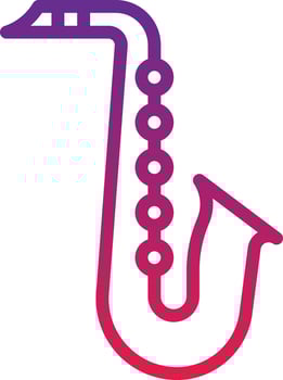 saxophone music musical instrument - gradient icon vector