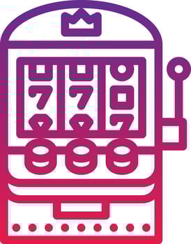 slot machine gamble game arcade entertainment - gradient icon vector