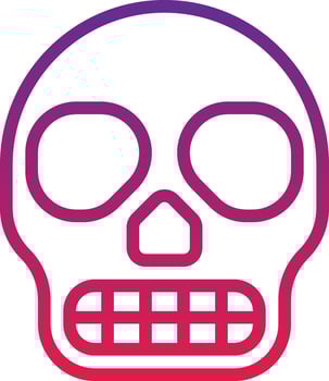 skull skeleton bone head halloween - gradient icon vector