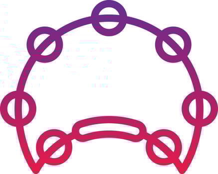 tambourine music musical instrument - gradient icon vector