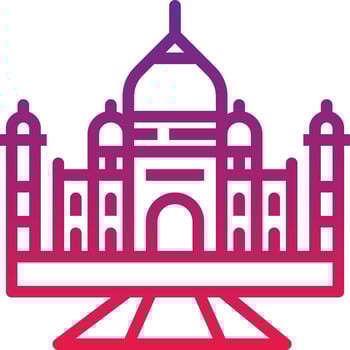 taj mahal india landmark travel - gradient icon vector