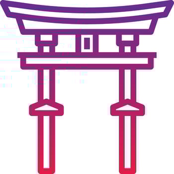 torii gate japan landmark temple gate - gradient icon vector