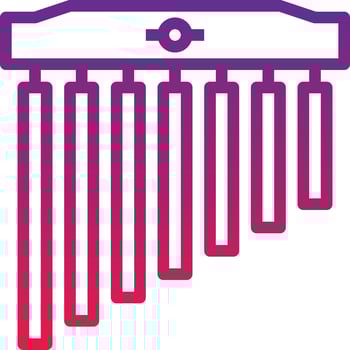 tubular bells music musical instrument - gradient icon vector