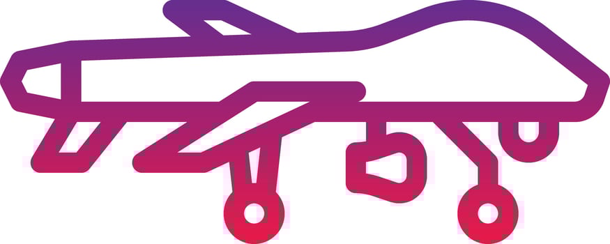 uav unmanned aerial vehicle ai - gradient icon vector