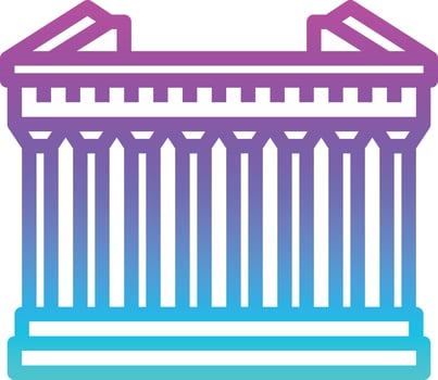 athens greece landmark parthenon building - gradient icon vector