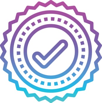 approval stamp document badge banking - gradient icon vector