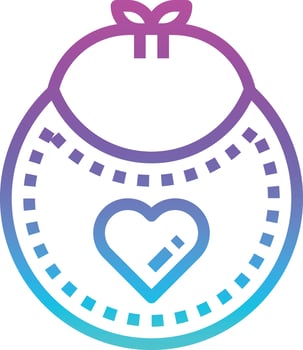 bib clothes cover baby accessories - gradient icon vector