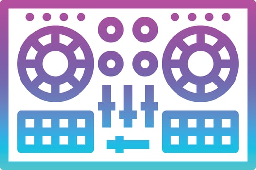 dj controller music musical instrument - gradient icon vector