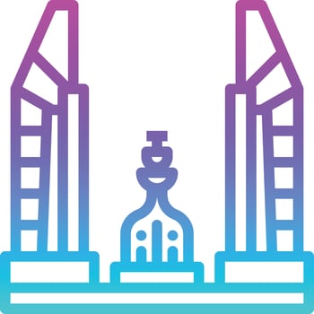 democracy monument thailand landmark bangkok - gradient icon vector