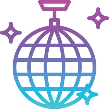 disco ball reflect party entertainment - gradient icon vector