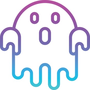 ghost spirit spooky scary halloween - gradient icon vector