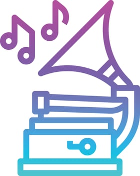 gramophone music musical instrument - gradient icon vector