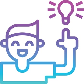 idea creative lightbulb avatar - gradient icon vector