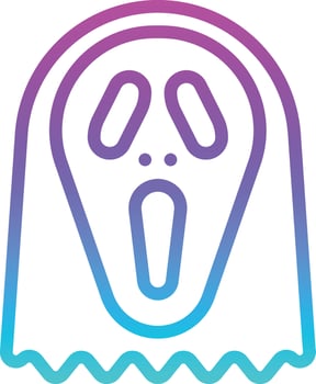 mask ghost scream hallow halloween - gradient icon vector