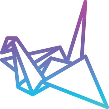 origami paper bird japan japaneses - gradient icon vector