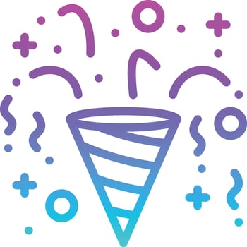 party popper celebration confetti entertainment - gradient icon vector