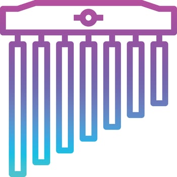 tubular bells music musical instrument - gradient icon vector