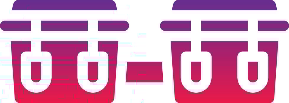 bongo drums music musical instrument - solid gradient icon vector