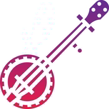 banjo music musical instrument - solid gradient icon vector