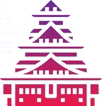 castle osaka royal palace japan - solid gradient icon vector