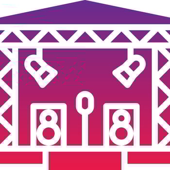 concert music stage tour entertainment - solid gradient icon vector