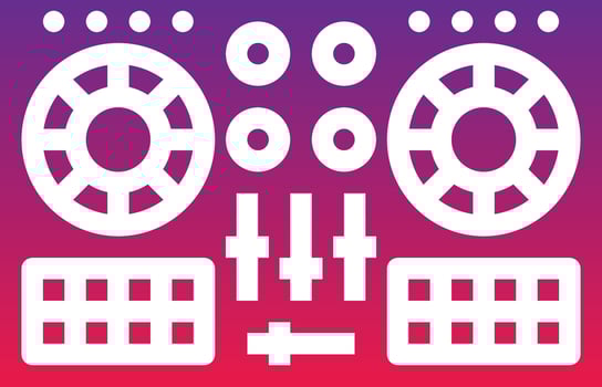 dj controller music musical instrument - solid gradient icon vector