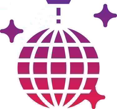 disco ball reflect party entertainment - solid gradient icon vector