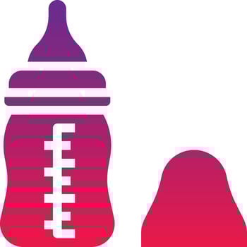 feeding bottle milk nursing baby accessories - solid gradient icon vector