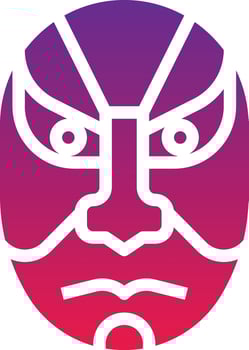 kabuki mask acting dramatic japan - solid gradient icon vector