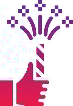 firecracker popper firework celebration entertainment - solid gradient icon vector