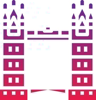 london bridge landmark england building - solid gradient icon vector