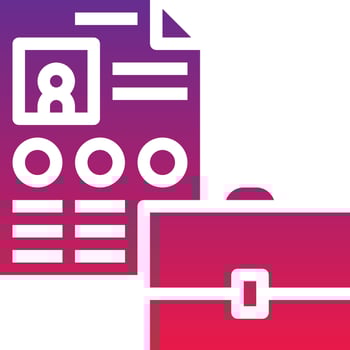 portfolio report resume business - solid gradient icon vector
