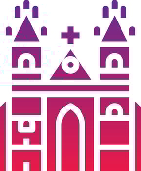 prague europe landmark church building - solid gradient icon vector