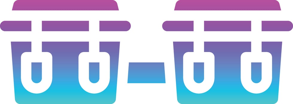 bongo drums music musical instrument - solid gradient icon vector