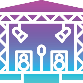 concert music stage tour entertainment - solid gradient icon vector