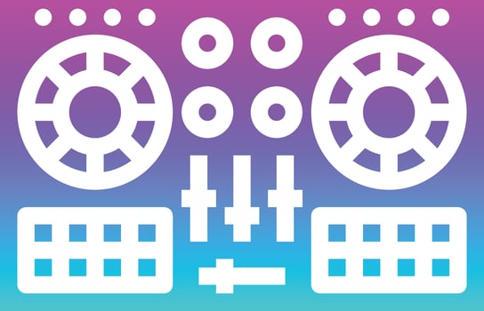 dj controller music musical instrument - solid gradient icon vector