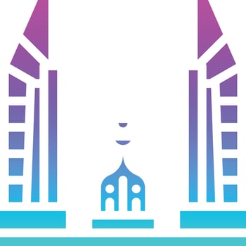 democracy monument thailand landmark bangkok - solid gradient icon vector
