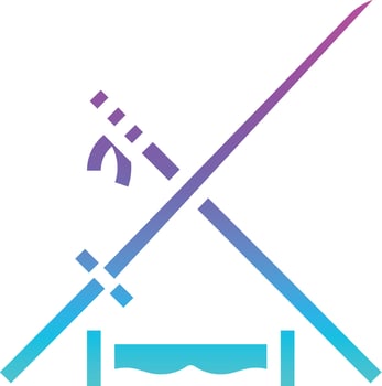 katana samurai blade weapon japan - solid gradient icon vector