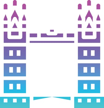 london bridge landmark england building - solid gradient icon vector
