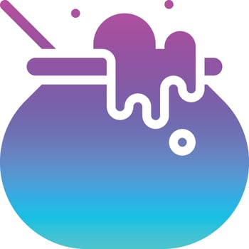 pot witch cauldron potion halloween - solid gradient icon vector